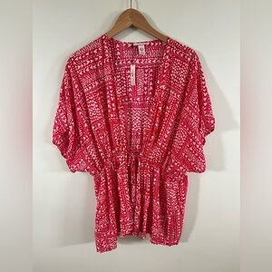 Victorias Secret kimono robe red hearts one size